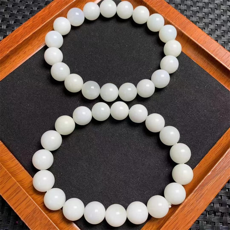 10mm Natural white opal Bracelet Crystal Smooth Round Beads For Jewelry Making Healing Holiday Gift 1PCS