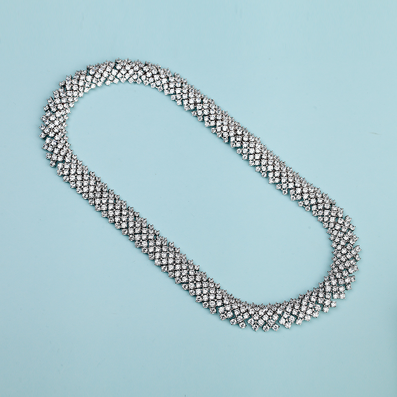 LUOTEEMI New Luxuries Delicate Full CZ Stone Micro Paved Sparkling Crystal Wedding Jewelry Choker Collars for Women Bridal