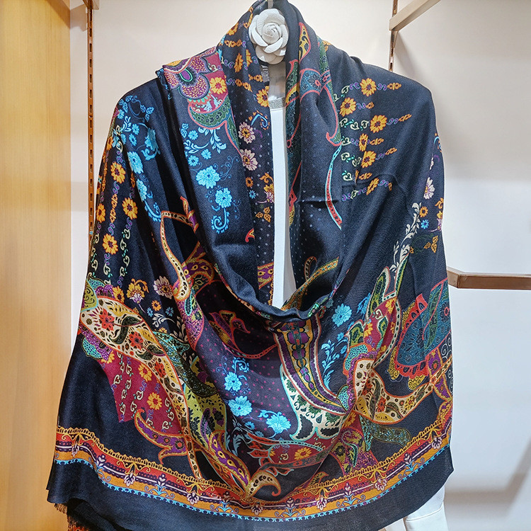 Naizaiga 100% cashmere Cashew flowers long thin Women print luxury Women Shawl pure cashmere Female Scarves , MSK17
