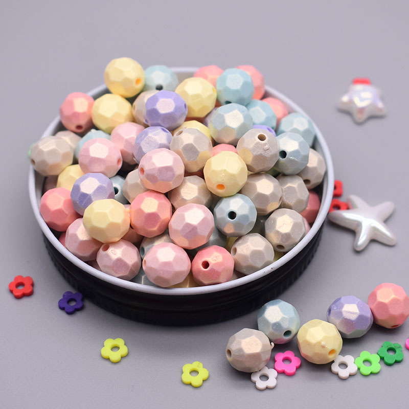 8/10/14mm Plastic Acrylic Beads Sugar Clouds Beads Effect Round Faceted Loose Spacer Beads For Jewelry Making Craft DIY