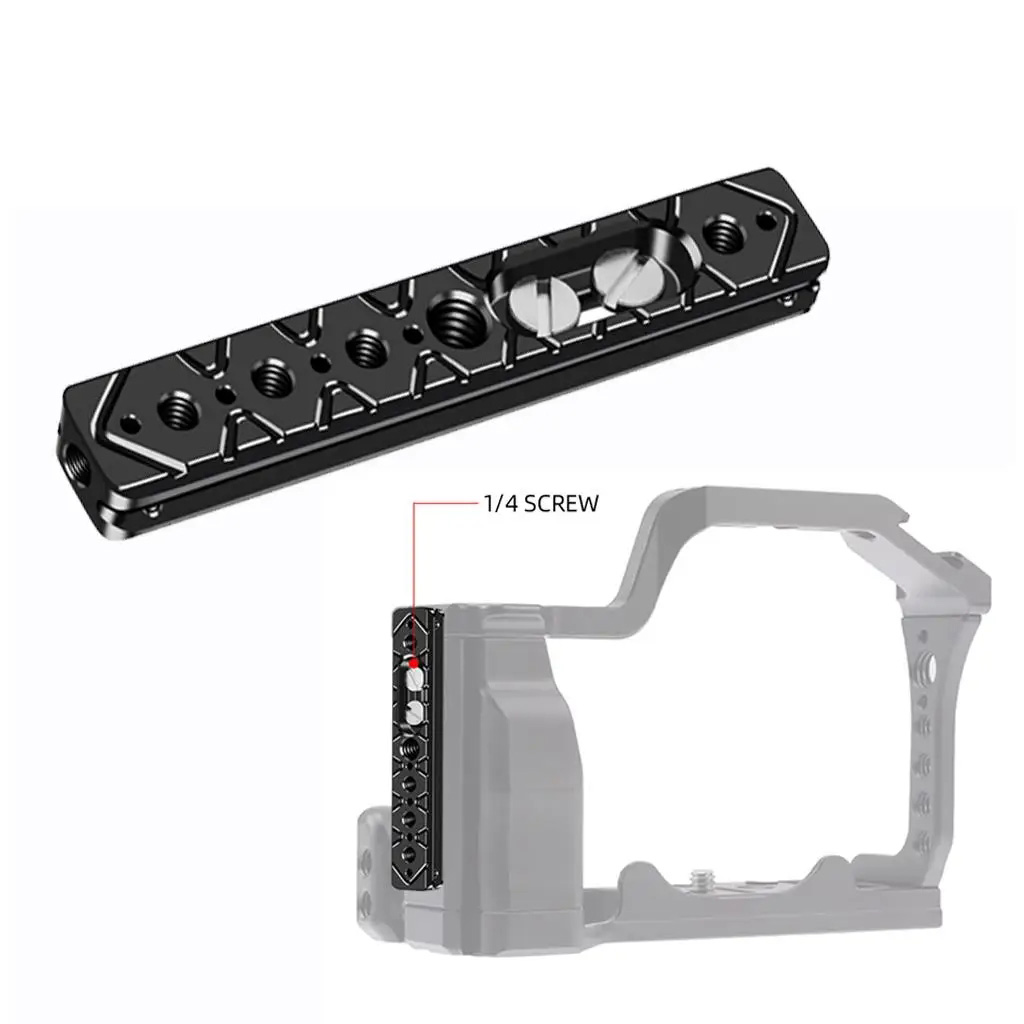 FEICHAO 120mm Cheese Plate Multi Holes Bar 1/4" 3/8" ARRI for DSLR Camera Cage Rig Video Rail Slider Mount Light Mic Extension