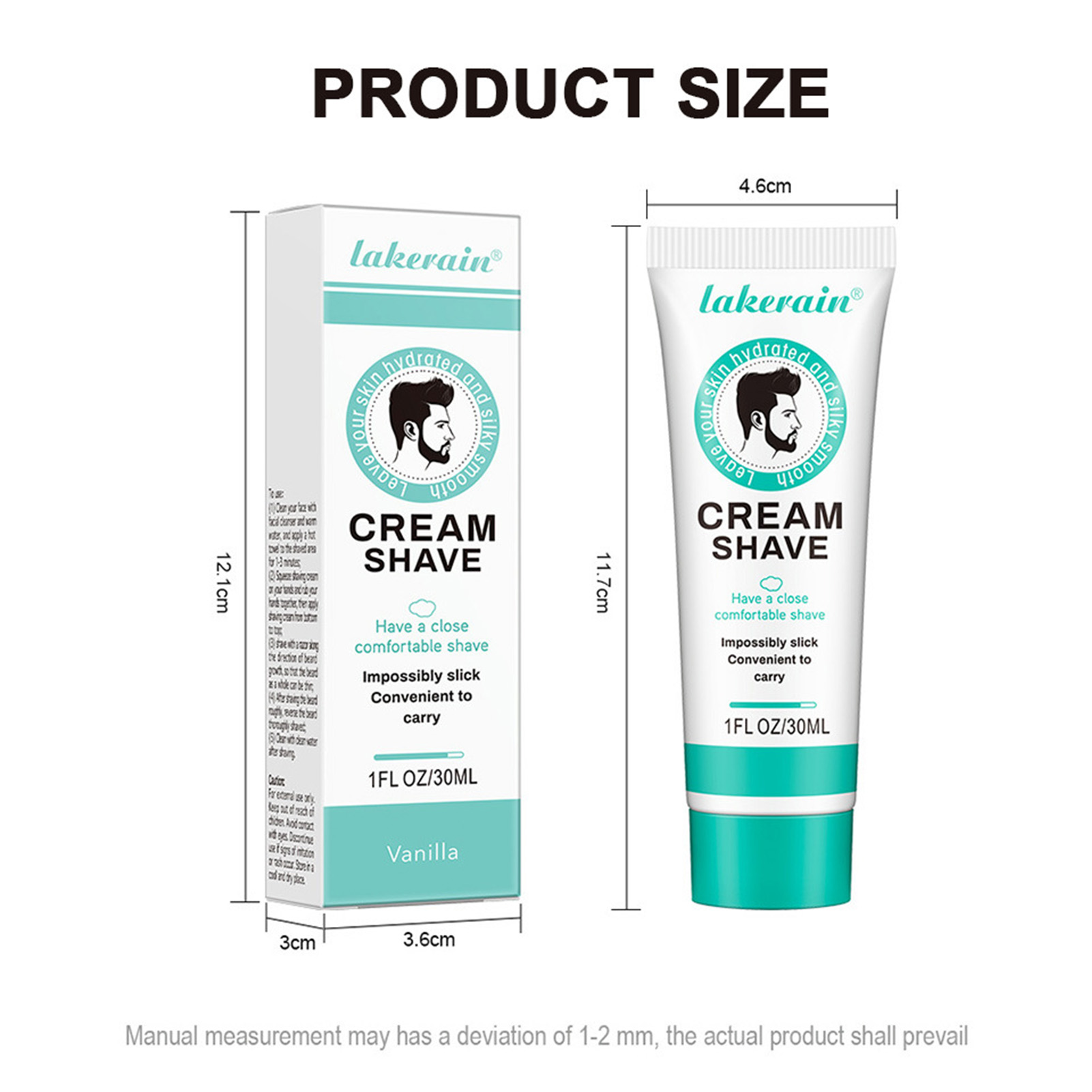 30ml Men Shaving Cream for Sensitive Skin Rich Foam Ultra-Slick Shaving Cream Gift for Friends Family Members