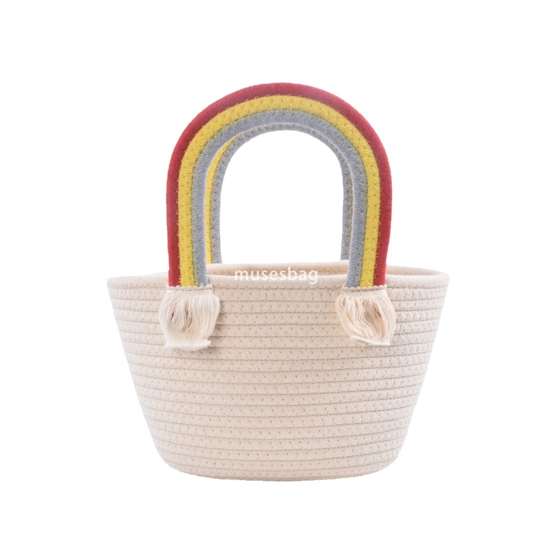 High quality women high-end rainbow bag large capacity carrying basket gift celebration centenary banquet storage basket classic practical vacation ba
