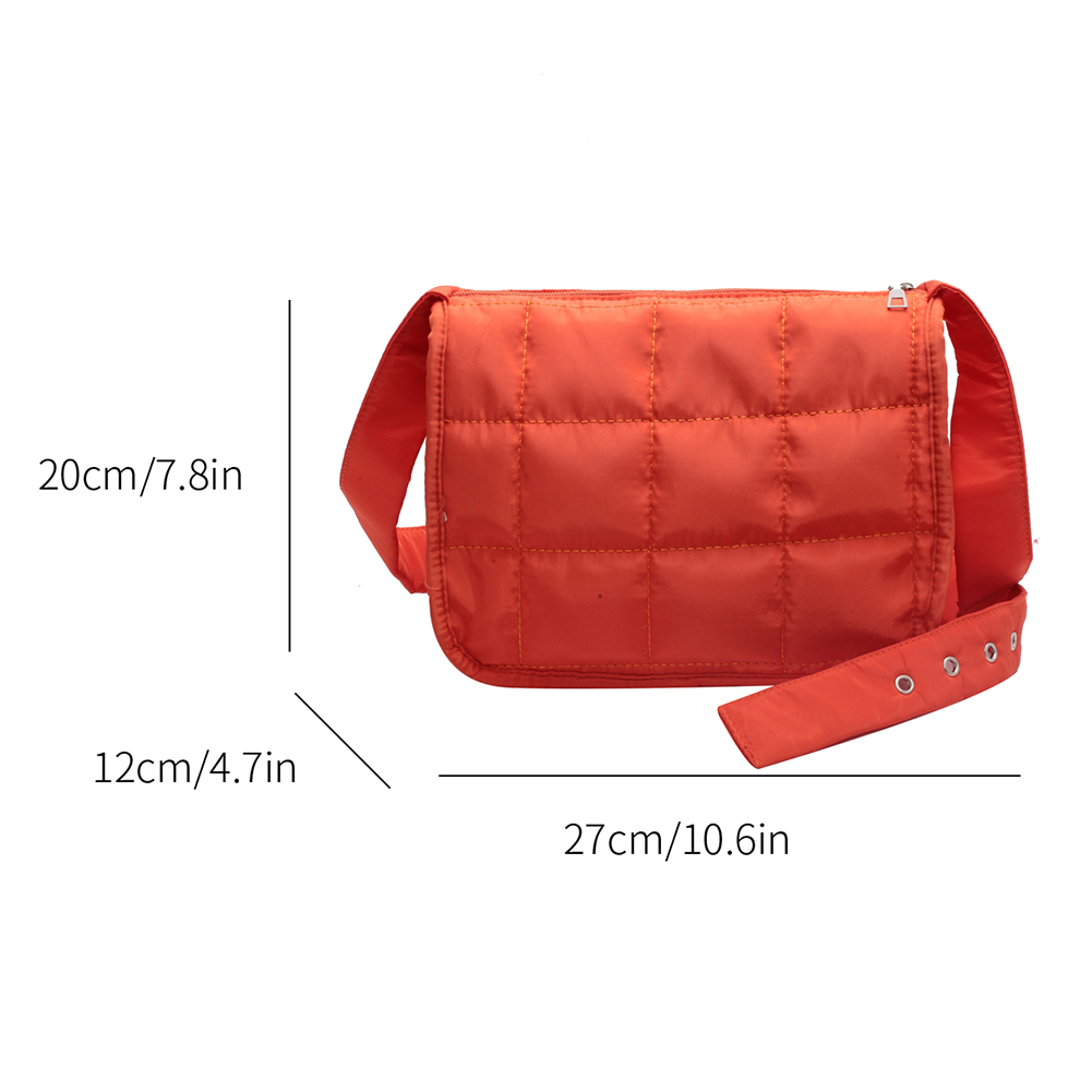 Fashion Ladies Crossbody Hand Bag Quilted Cotton Solid Color Shoulder Handbag Rhombus Pattern Tote Bag Women Shopping Purse Bag