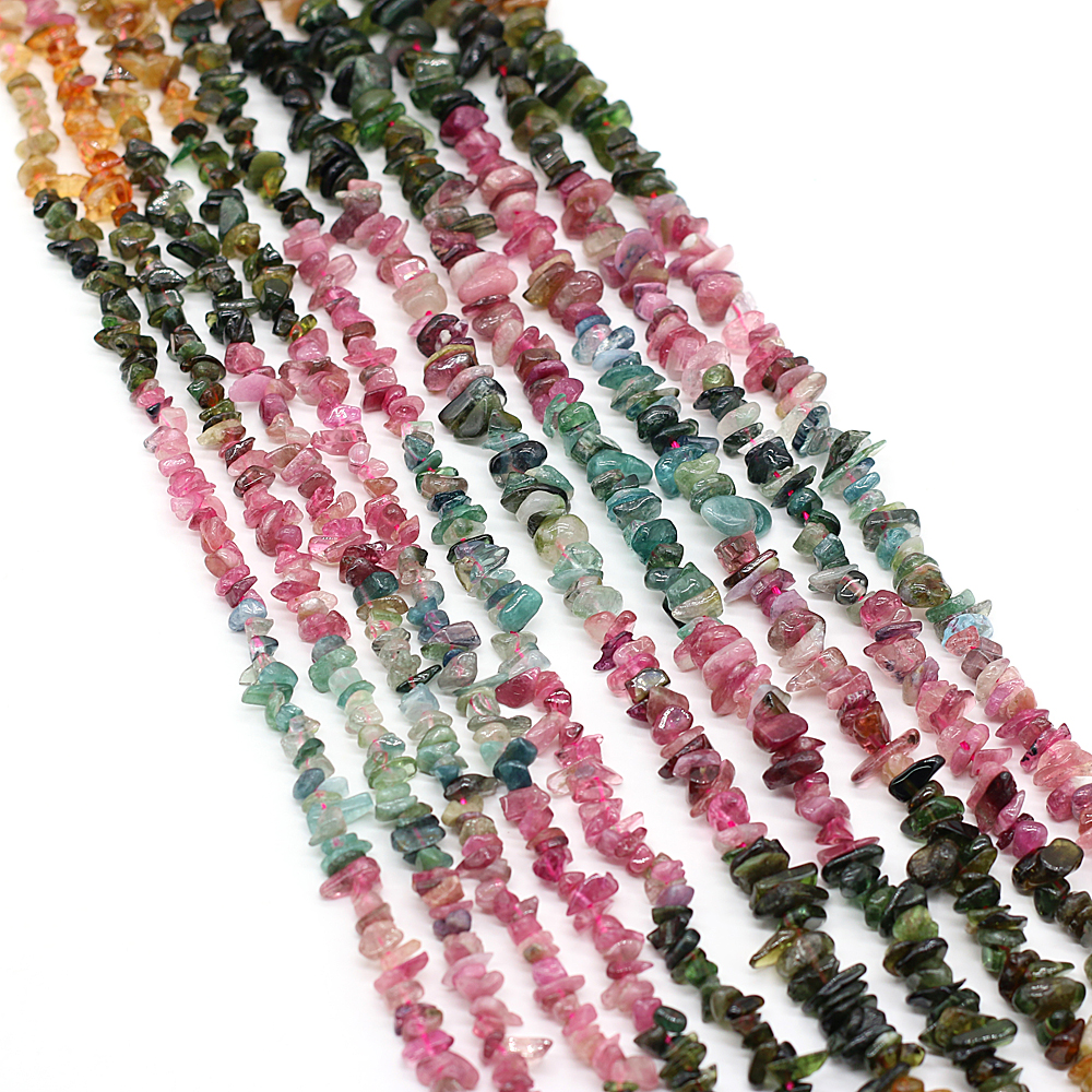 Natural Stone Beads Irregular Rainbow Tourmalines Crystal Gravel Beaded For Jewelry Making DIY Bracelet Necklace Accessories