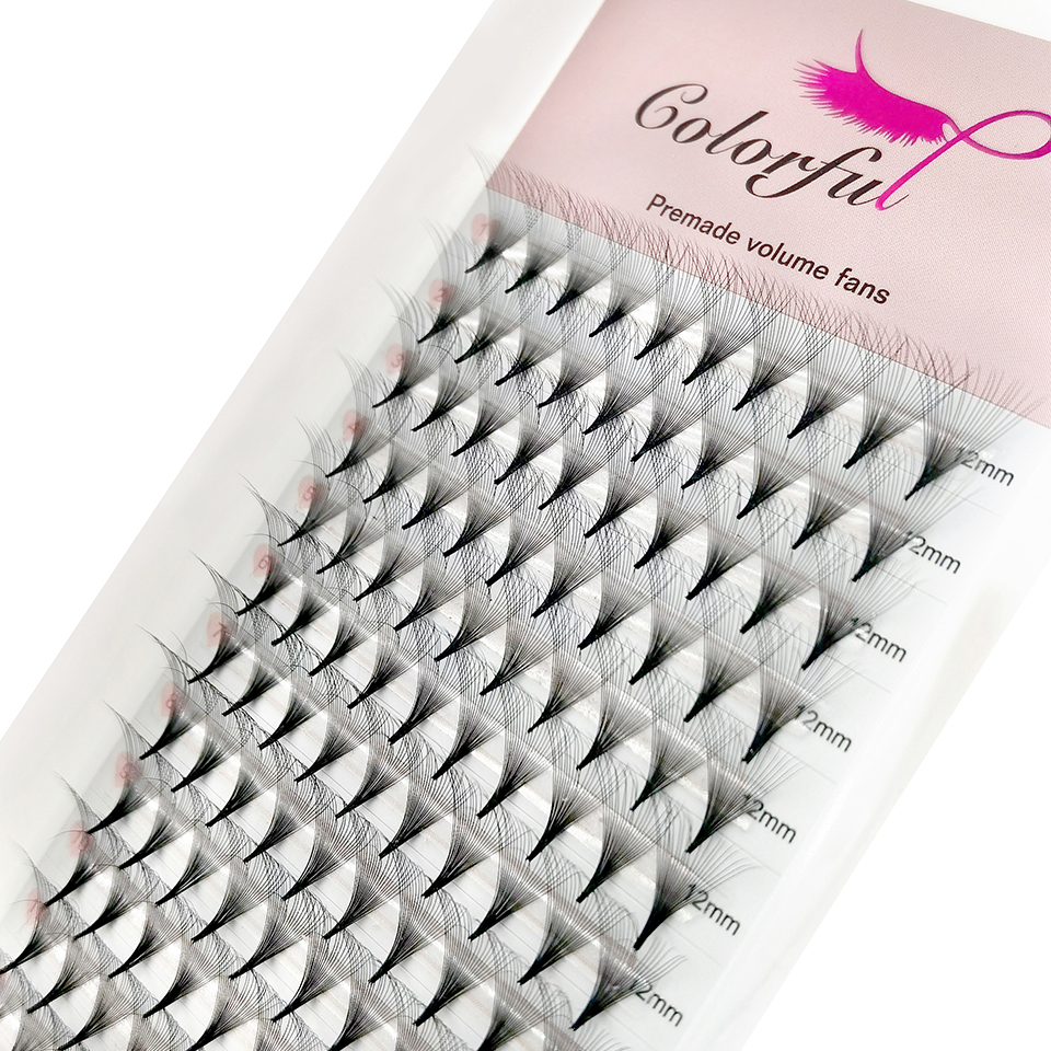 Colorful 3D/5D/6D/8D/10D/20D Premade Fans Volume Russian Lashes Slim Base Prefanned Sharp Stem Faux Mink Cilio Eyelash Extension