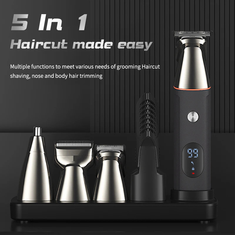 5 In 1 Women Shaver Painless Hair Removal Epilator Shaving Machine Face Beard Eyebrow Nose Trimmer Body Bikini Electric Razor 240624