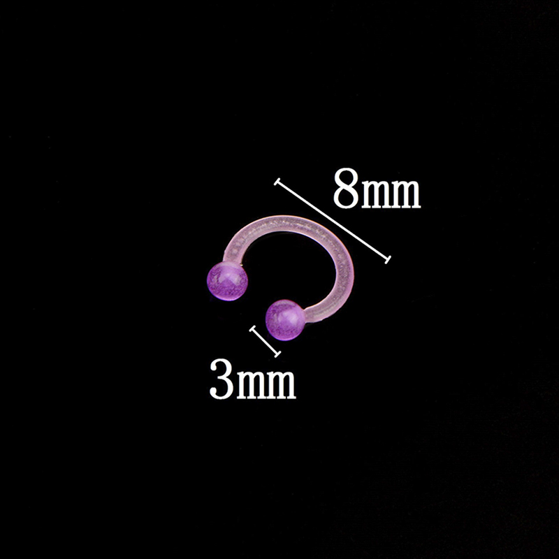 10PCS/20PCS Luminous Acrylic Body Piercing Jeweller Horseshoe Septum Piercing Nose Lip Ring Ear Bar Choose