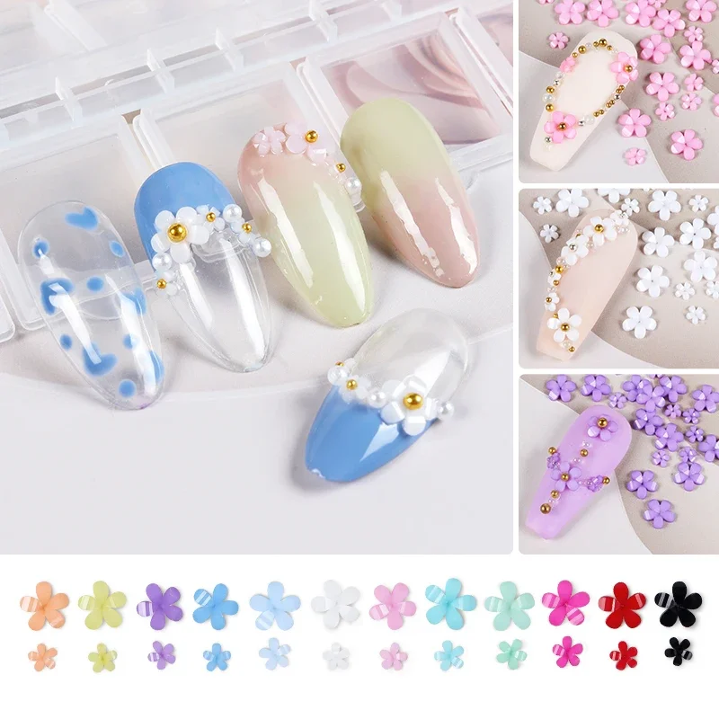 Kawaii Resin Small Flower Rhinestone Nail Charms Mixed Gems Manicure Decorations Accessories Nail Art Supplies for Professionals