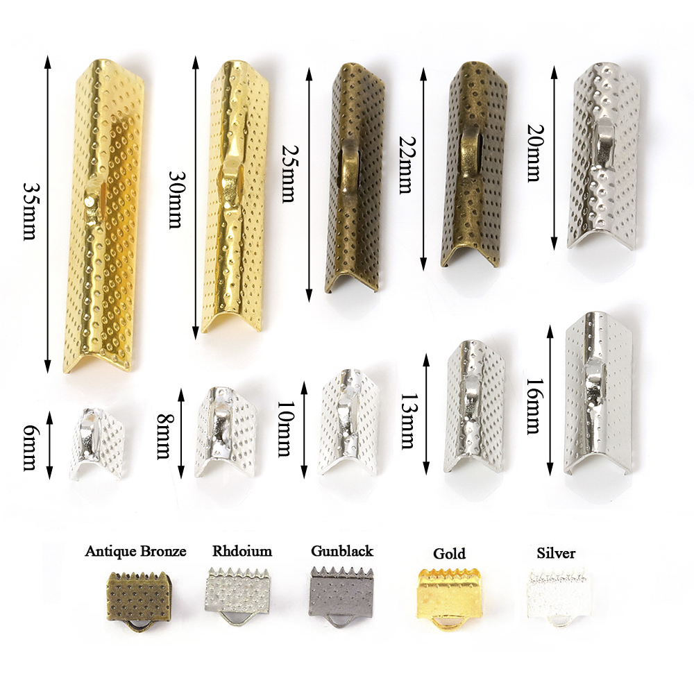 100pcs Fastener Clip DIY Clasps Cord Crimp End Beads Buckle Tips Clips for Jewelry Making Findings Necklace Bracelet Connectors