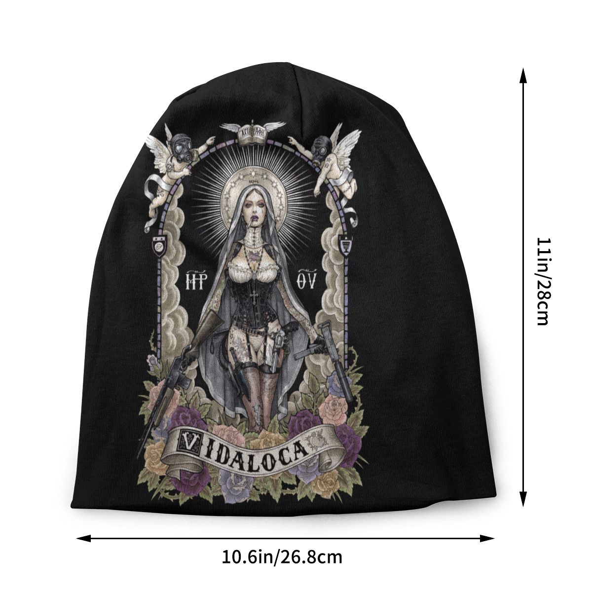Santa Muerte Bonnet Beanie Knitting Hat Men Women Streetwear Lady of Holy Death Mexican Skull Warm Winter Skullies Beanies Caps