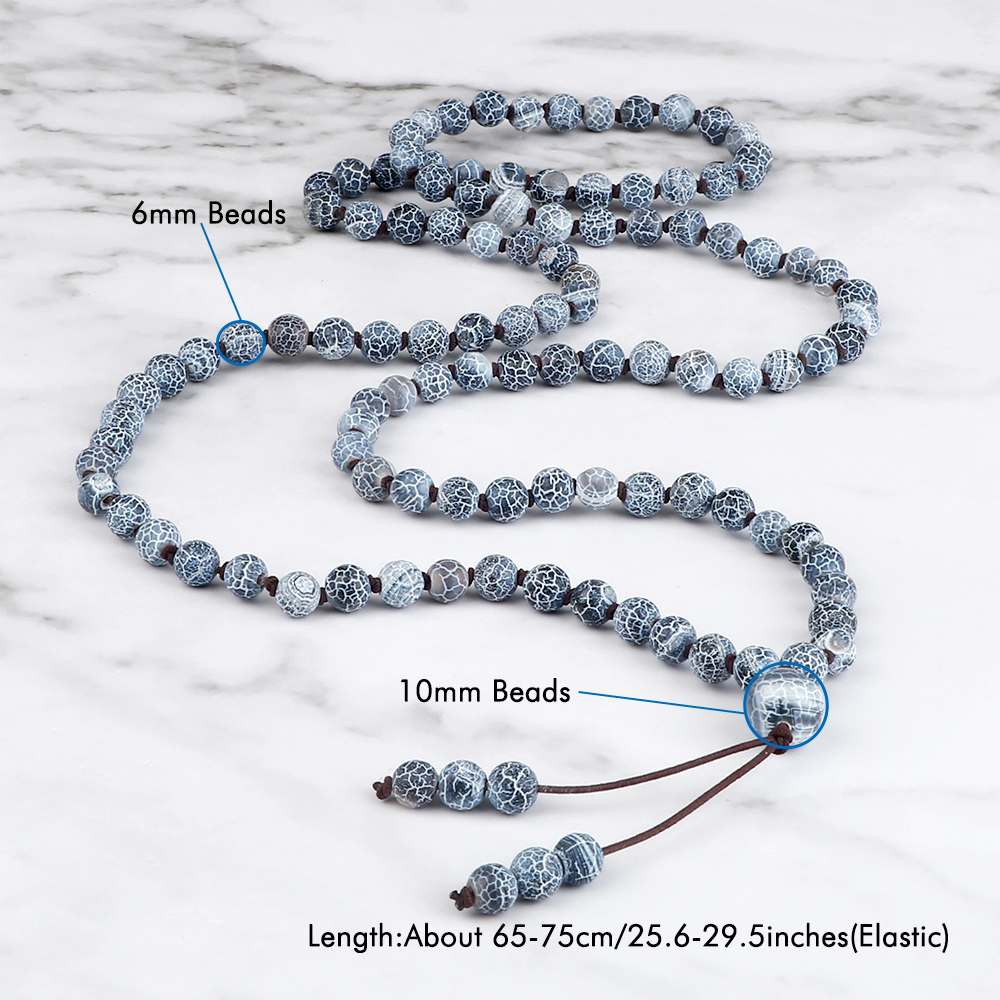 Men Chakra Beads Wrap Bracelets Vintage Handmade Buddhist Prayer Long Necklace Lucky Purple Weathered Stone Yoga Bangles Jewelry