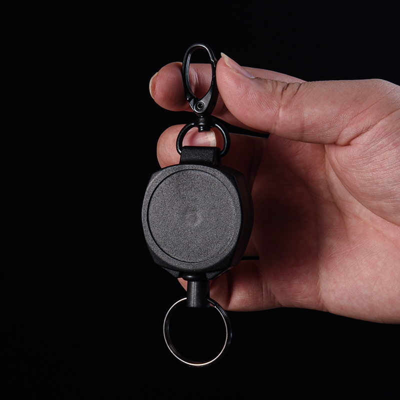 70CM Multifunctional Roll Retractable Keychain Bag Recoil ID Card Holder Keyring Key Chain Kevlar Fibre Rope Key Ring H45