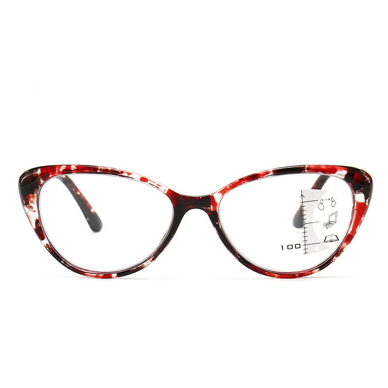 iboode Classic Women Anti Blue Light Cat Eye Presbyopia Hyperopia Smart Zoom Progressive Reading Glasses Multifocal Eyeglasses