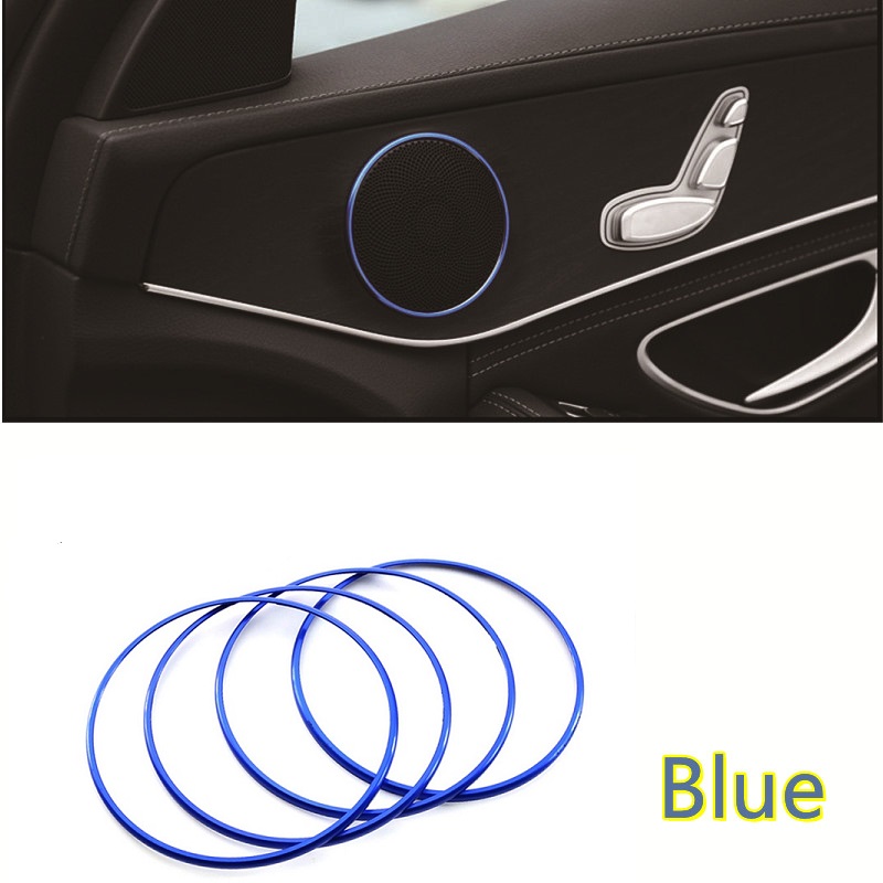 Aluminium Car Audio Speaker Car Door Loudspeaker Trim Ring Cover Fit For Mercedes-Benz C Class W205 E class W213 GLC class