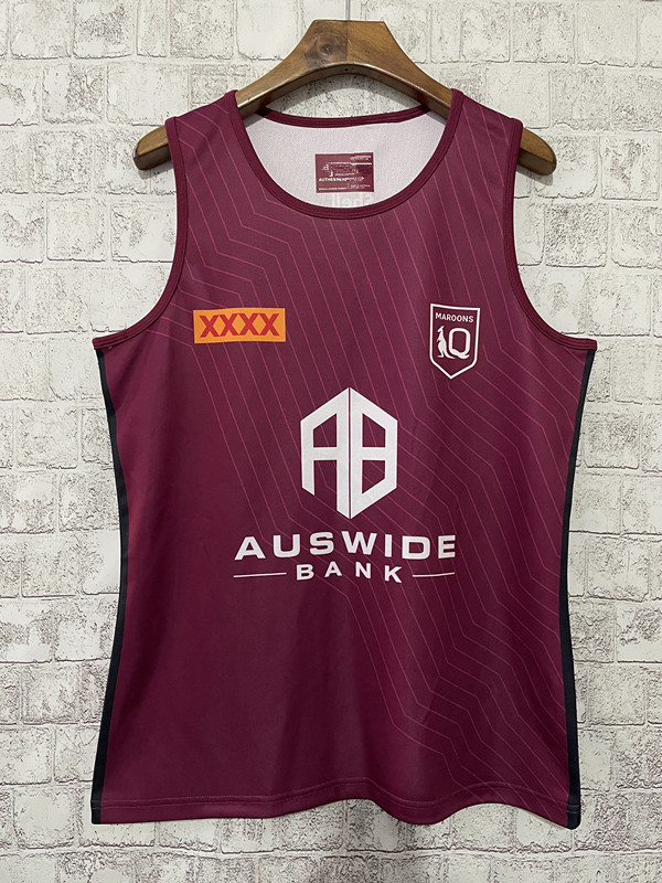 QLD Maroons 2023 Men's Training Jersey 2023/24 QUEENSLAND MAROONS STATE OF ORIGIN RUGBY TRAINING JERSEY SHORTS size S---5XL