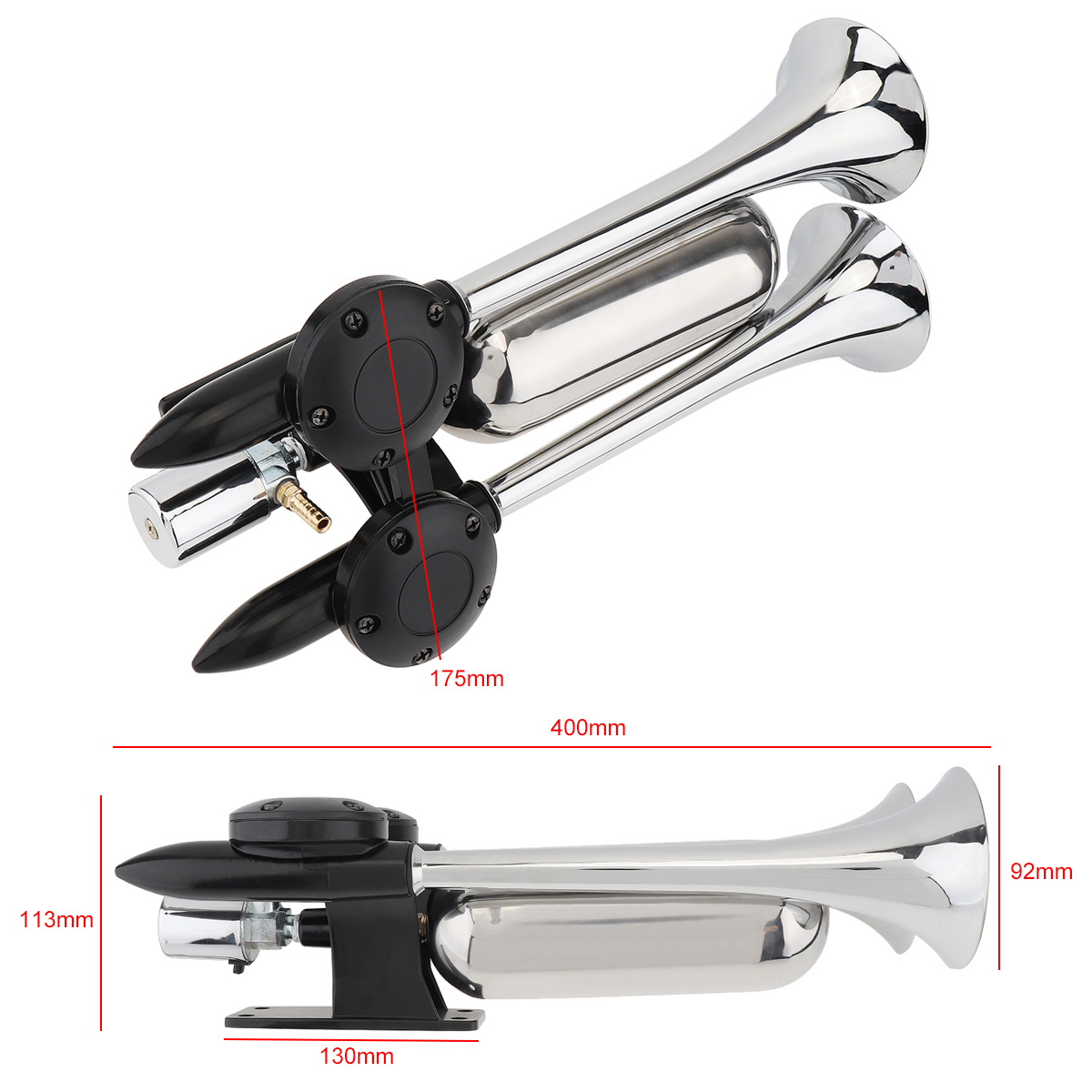 Universal 12~24 V 100~115 db Super Strong Noisy Air Compressor Dual Trumpet Air Horn for Car Truck Boat Train Vehicle