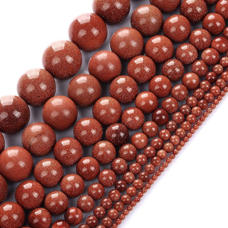 Natural Golden Sandstone Loose Bead Diy Bracelet Necklace Pendants Earrings for Charms Jewelry Making Wholesale