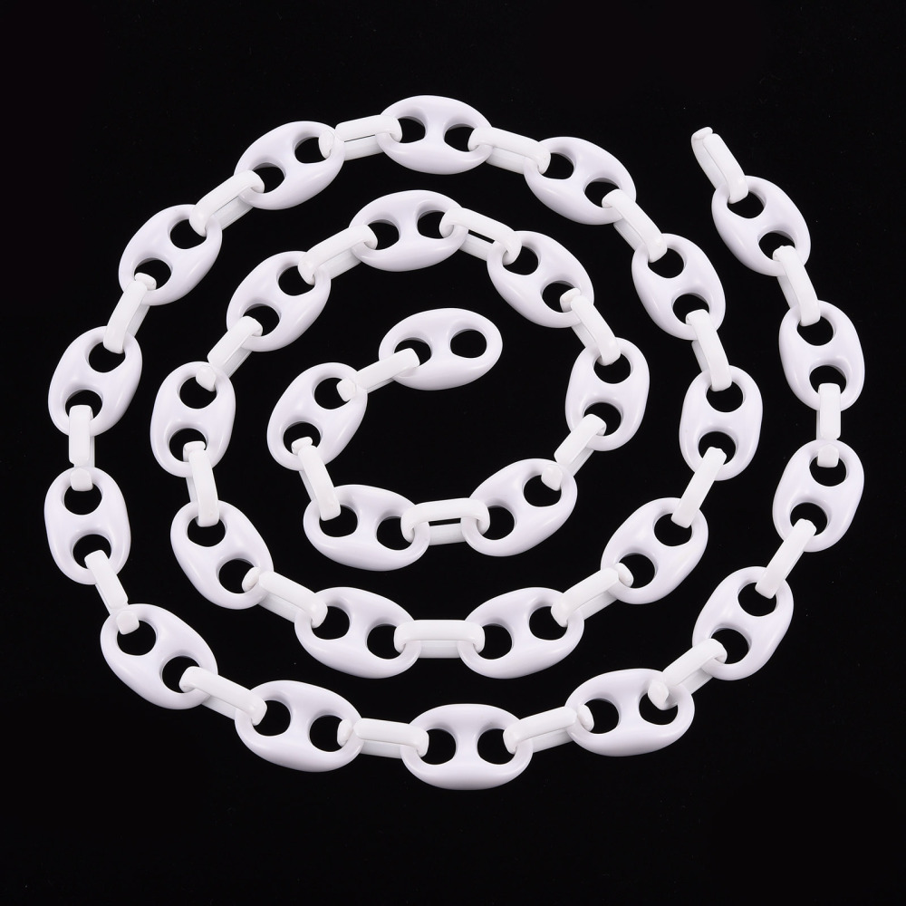 Pandahall 1m Acrylic Coffee Bean Chains Oval Pig Nose Connector Link Chain for Jewelry Making DIY Women Chunky Necklace Bracelet