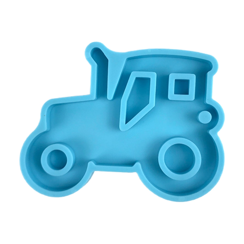 Car Series Keychain Epoxy Resin Mold Shiny Glossy Tractor Necklace Pendant Silicone Mould DIY Crafts Jewelry Decorations 2021