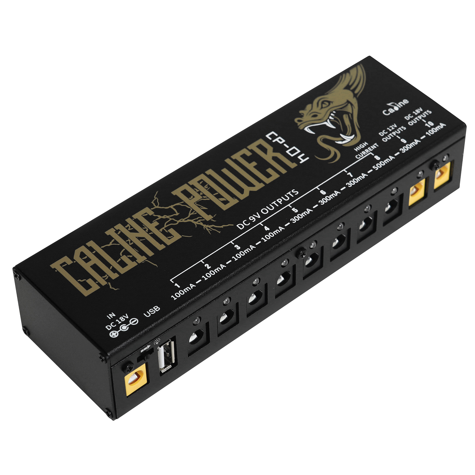 CP-04 Guitar Effect Pedal Power Supply 10 Isolated Outputs (9V, 12V, 18V) Short Circuit /Overcurrent Protection