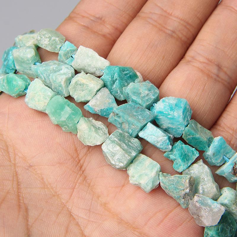 Freeform 7-11MM Real Blue Amazonite Stone Beads Irregular Semi-precious Minerals Stones Bead Nugget For Jewelry Making Handmade