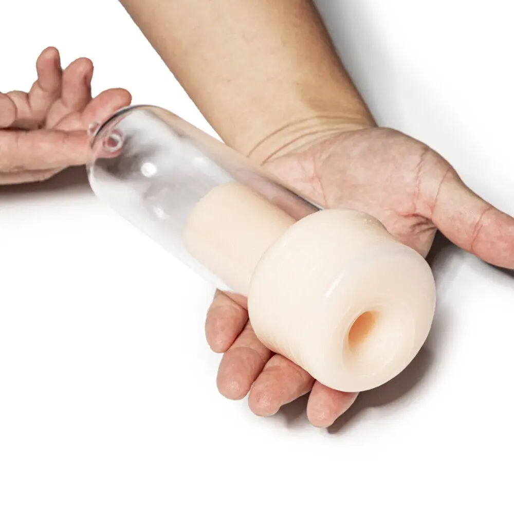 Soft Silicone Vacuum Pump Sleeve Penis Sleeve Tube Massager Condoms Male Masturbator Penis Enlargement Adult Sex Toy for Men 18+