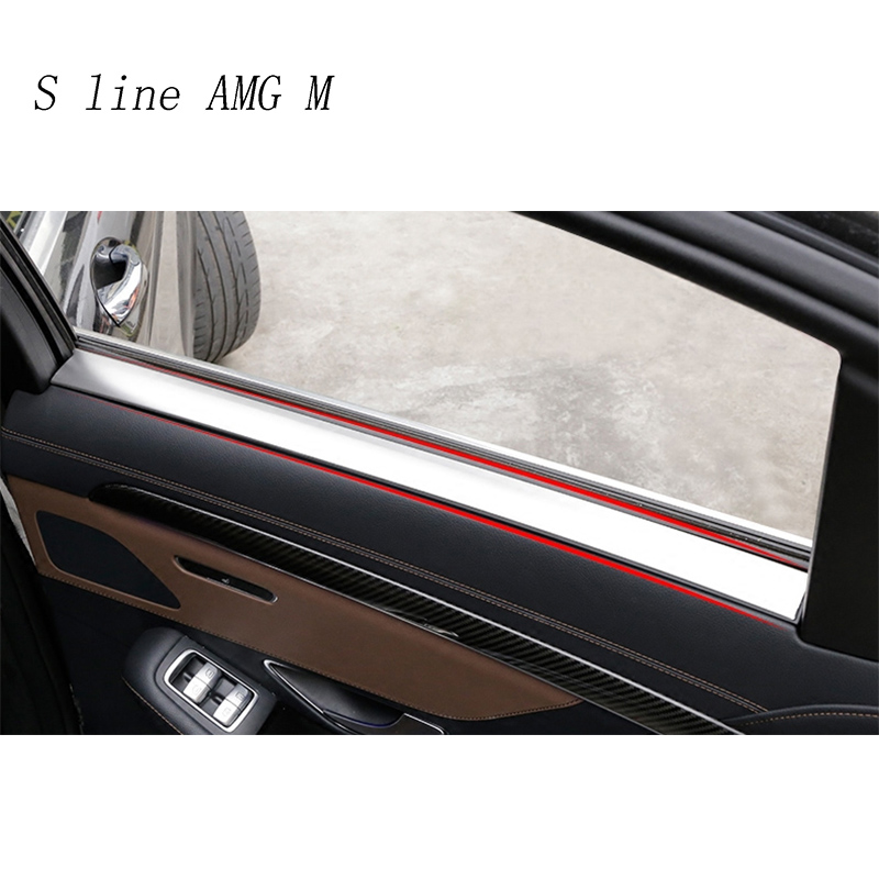 Car Window Car Door Interior strip Decorative Covers Stickers For Mercedes Benz S Class W222 S320L Car Styling Trim Accessories