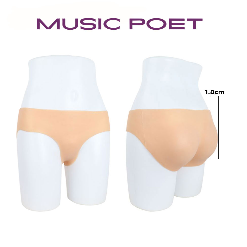 MUSIC POET Silicone 1.8cm Big Sexy Artificial Fake Buttocks and Hips Enhancement Shapewear for Woman Realistic Ass Cosplay
