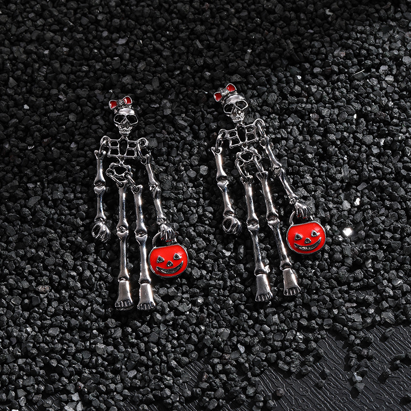 10pcs/pack Retro Halloween Skull Metal Charms for Earring DIY Jewelry Making