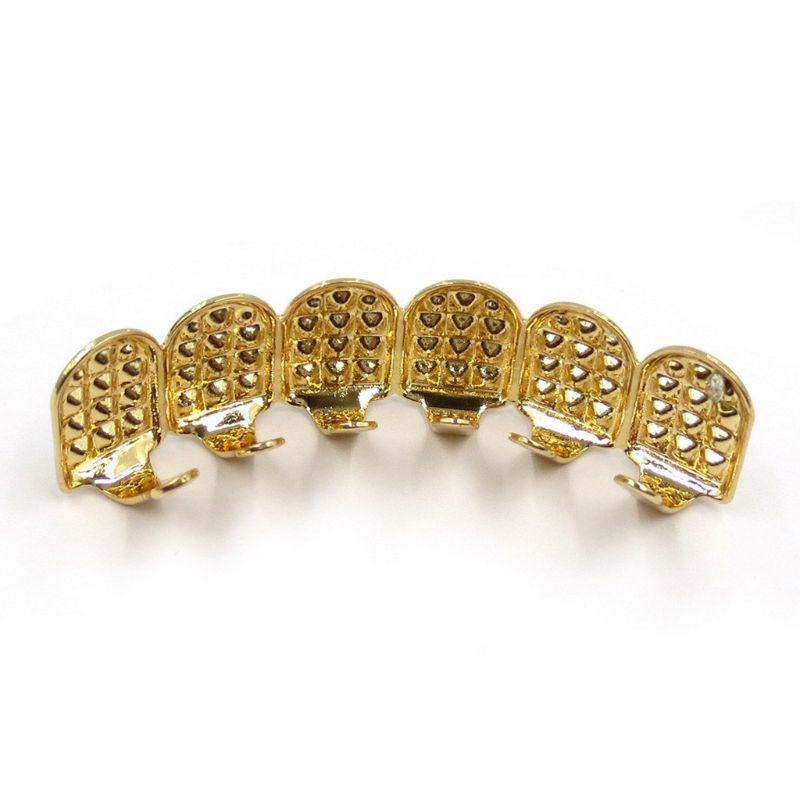 Punk Style Tooth Braces Decorative Braces with Diamonds Teeth Top&Bottom All-match for Rapper Costume Teeth Jewelry Accs