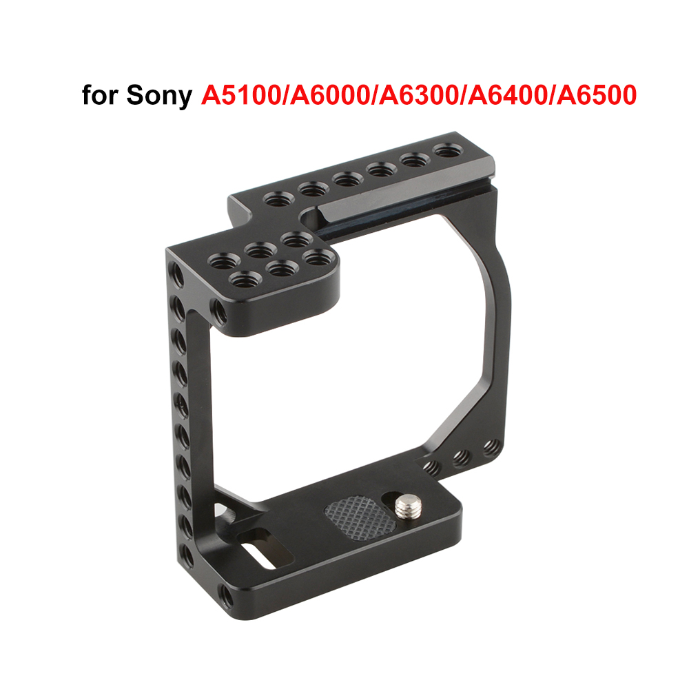 CAMVATE DSLR Camera Cage Rig With Quick Release NATO Safety Rail & 1/4"-20 Mounting Point For Snoy A6000/A6300/A6400/A6500/A6600