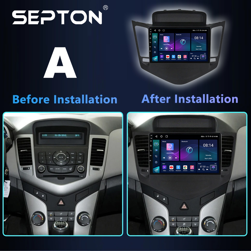 SEPTON 9.7" Android 12 Car Radio for Chevrolet Cruze 2008-2014 CarPlay Multimedia Video Player Stereo GPS 4G 2Din Audio HeadUnit