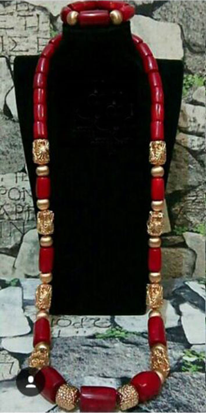 Big Luxury Real Coral Beads Wedding Jewelry Sets Wine Red African Coral Bridal Couple Jewelry Sets for Bride and Groom ABH711