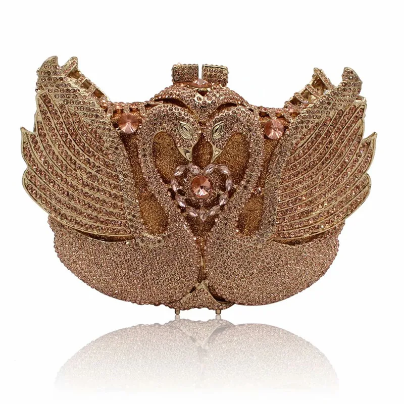 Luxury Women Evening Party Bag Bridal Wedding Diamonds Bag Colorful Diamonds Purse Handbag Animal Bird Handmade Bridal Purses