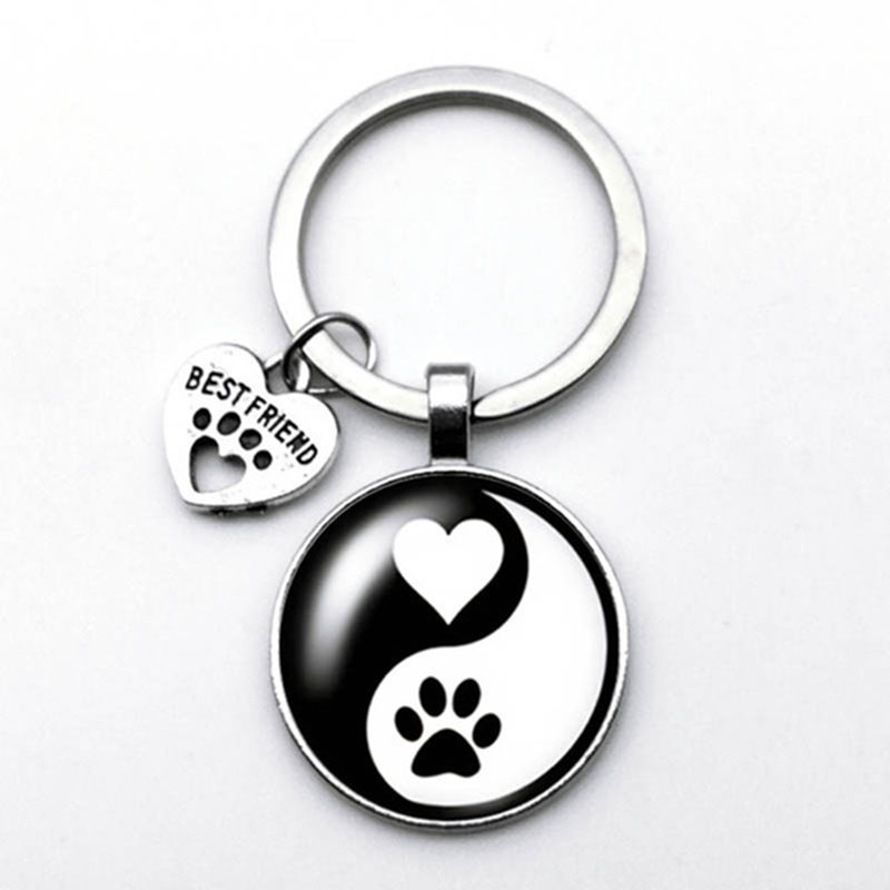 Very Cute Naughty Cat Keychain, I Love My Dog Keychain, Holiday Gift For Fashionable Friends