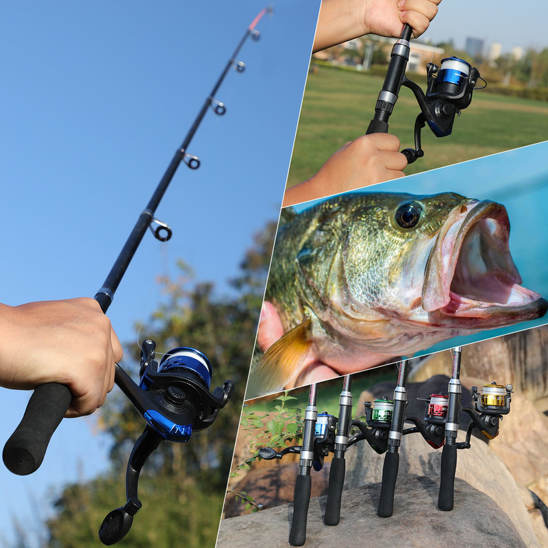 Sougayilang Spinning Fishing Combo 1.6m 7 Sections Spinning Rod and 3BB 5.2:1 High Speed Spinning Fishing Reel Fishing Kit Pesca