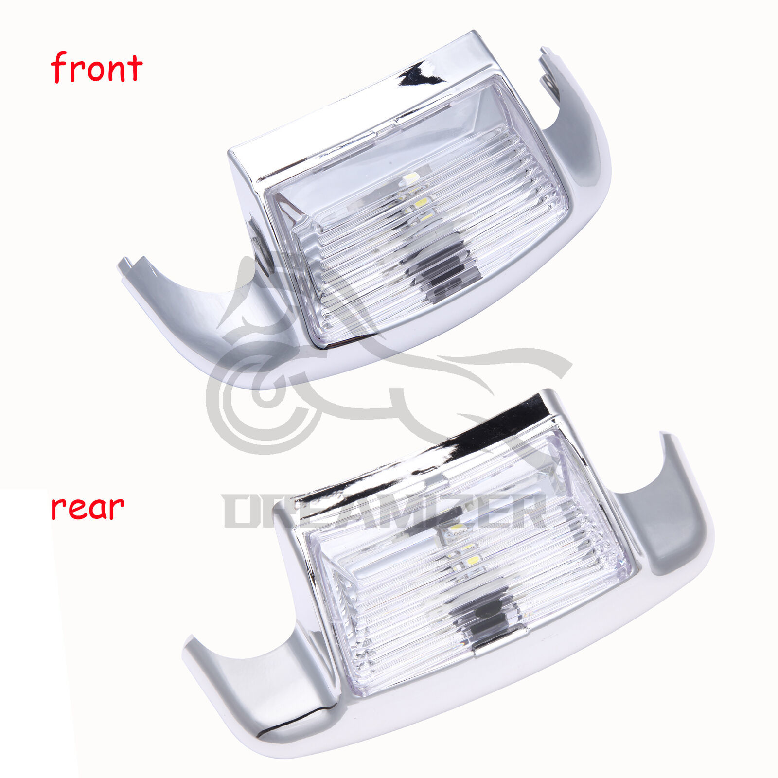 4color Motorcycle Lens Front Fender Tip Light Lamp Edge 5050LED Chrome For Harley FLSTC Heritage Softail Classic