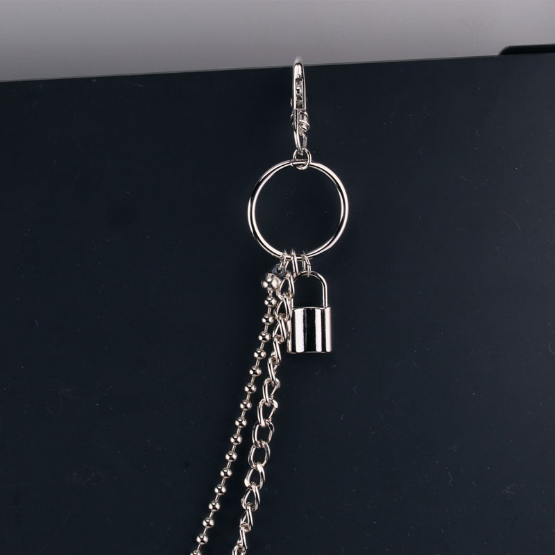 Punk Steet Keychains Trouser Chain Women Men Lock Star pendant Accessories Choice Rock Goth Waist Belt Chain On Jeans Jewerly