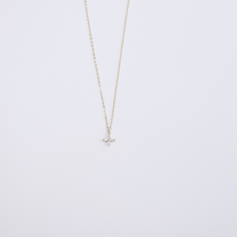 WOOZU Exquisite Sweet Four Leaf Clover Pendant Necklaces For Women Korean Romantic Rock 14k Gold Plated Girlfriend Jewelry Gift