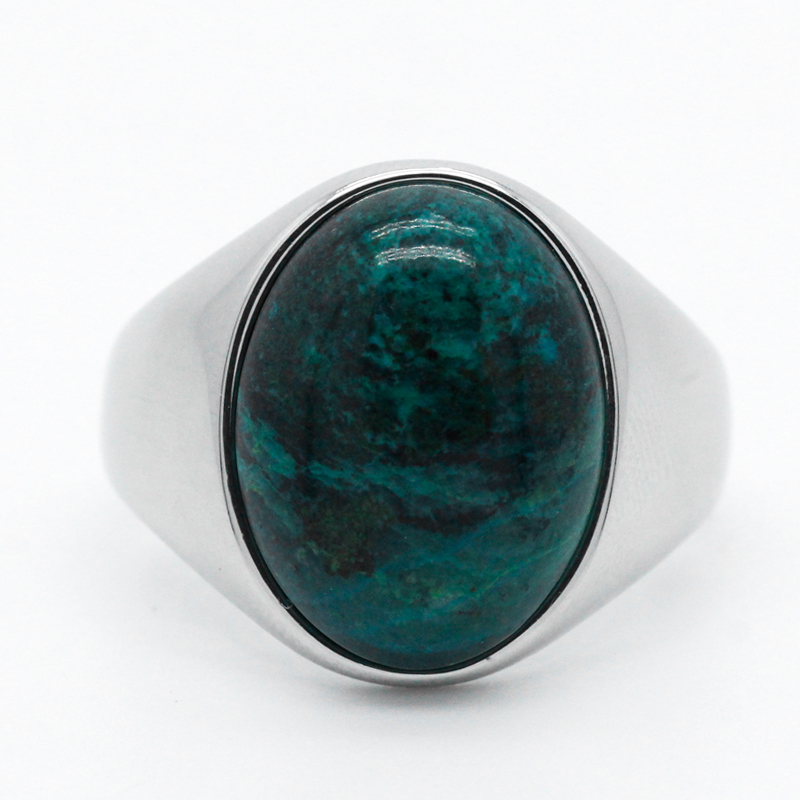 New Men's Ring with Natural Phoenix Stone for Women Jewelry 925 Sterling Silver Vintage Simple Turkey Wedding Anniversary Rings