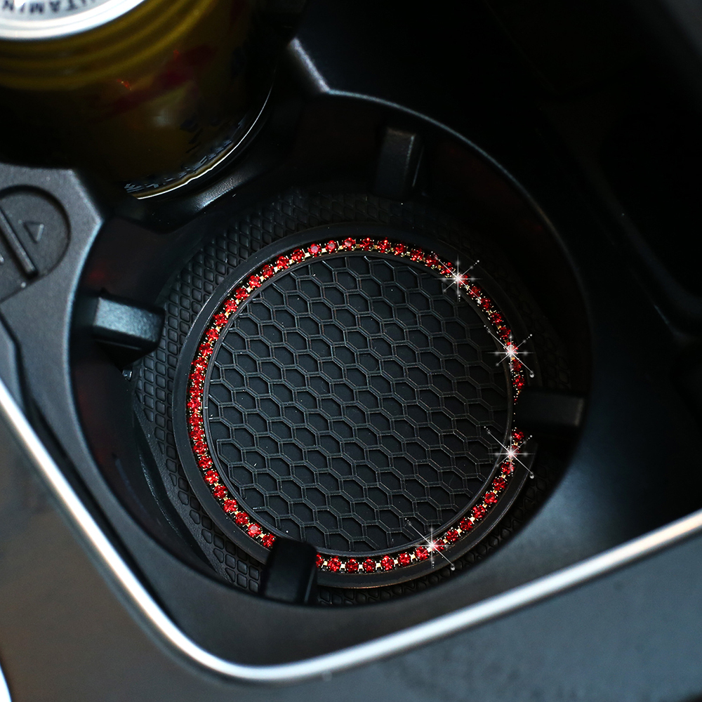 Rhinestone Car Water Cup Bottle Holder Anti-slip Mat Pad Silica Gel Non-slip Car Mat for Mini Cooper for Alfa Romeo Car Interior