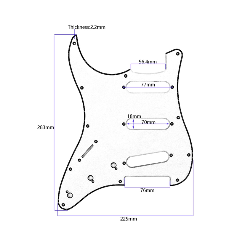11 Holes Electric Guitar Pickguard SSS Guitar Scratch Plate & Screws For ST Style Guitar Parts Replacement