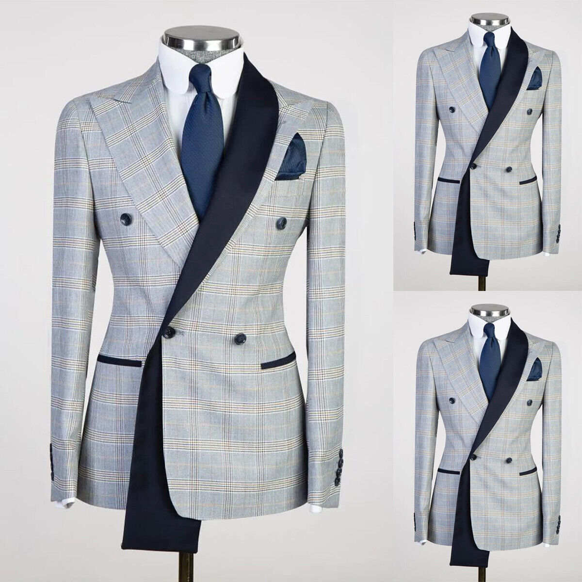 Elegant Mens az2 Pieces Suit Bler Pants Coats For Men Modern Peaked Lapel Casual Party Wedding Suits Blazers Designer Double Row Buckle Cheap Processi