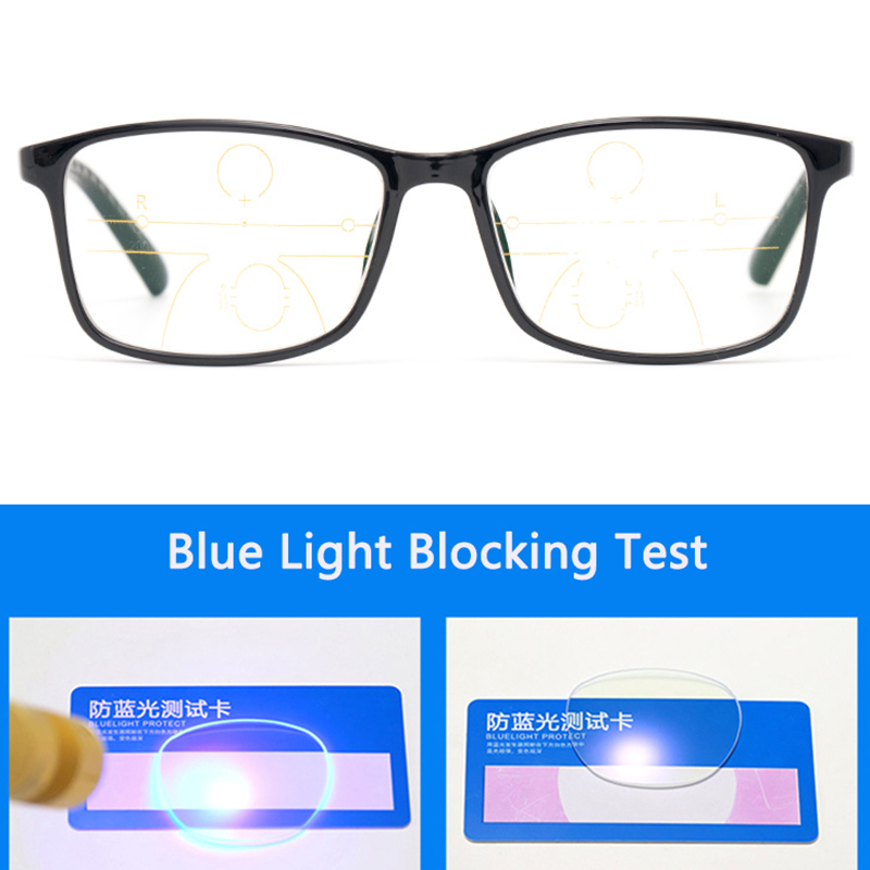 Newest Progressive Multifocal Reading Glasses Men Photochromic Clear Anti Blue Light Presbyopic Glasses High Quality Full-frame