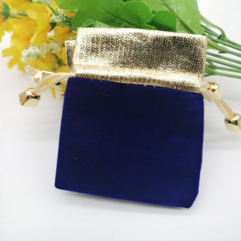 Hot 100pcs/Lot 7x9 9x12 12x16 15x20cm Drawstring Velvet Bags Jewellery Pouch Phnom Penh Gold Bead Gift Package Bags