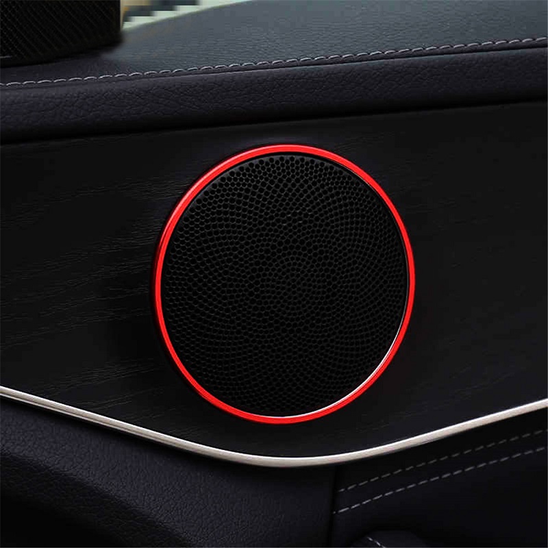 Aluminium Car Audio Speaker Car Door Loudspeaker Trim Ring Cover Fit For Mercedes-Benz C Class W205 E class W213 GLC class