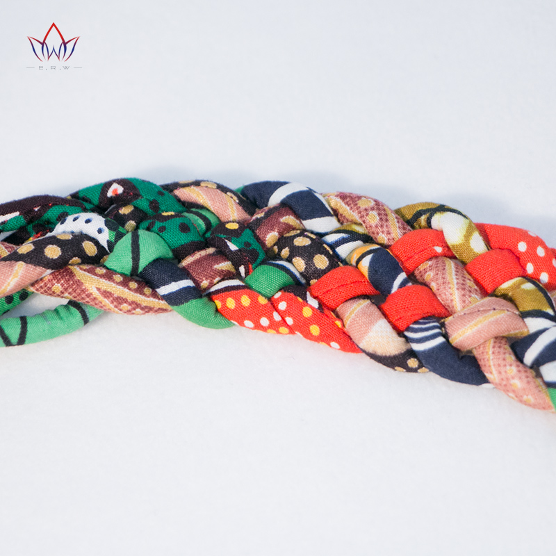 BRW 2023 African Tribal Necklace Set Colorful Statement Necklace And Earrings Ethnic Fabric Handmade Jewelry Sets WYB77