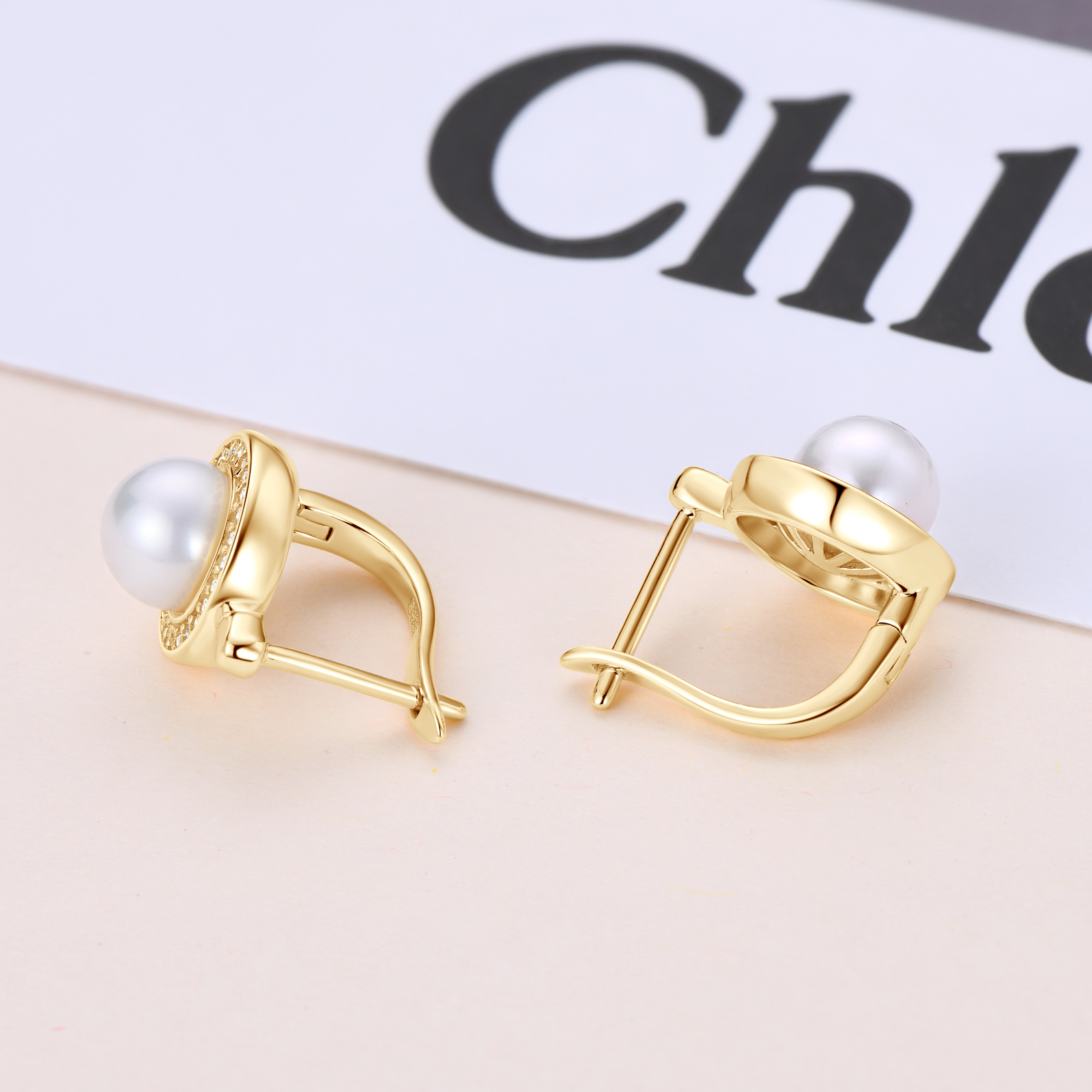AINUOSHI 7mm Freshwater Pearls Hoop Earring For Women 925 Sterling Silver Original Certified Moissanite Pearl Earrings Jewelry