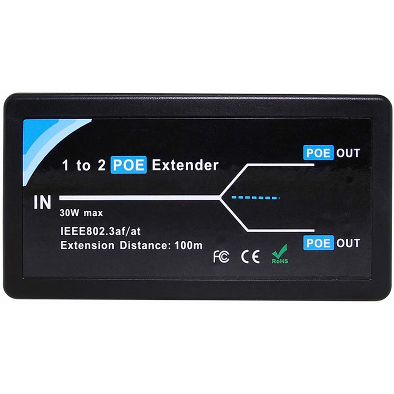 3X 2 Port POE Extender 10/100Mbps With IEEE 802.3Af Standard Input/ Output For IP Camera Extend 100 Meters For POE Range